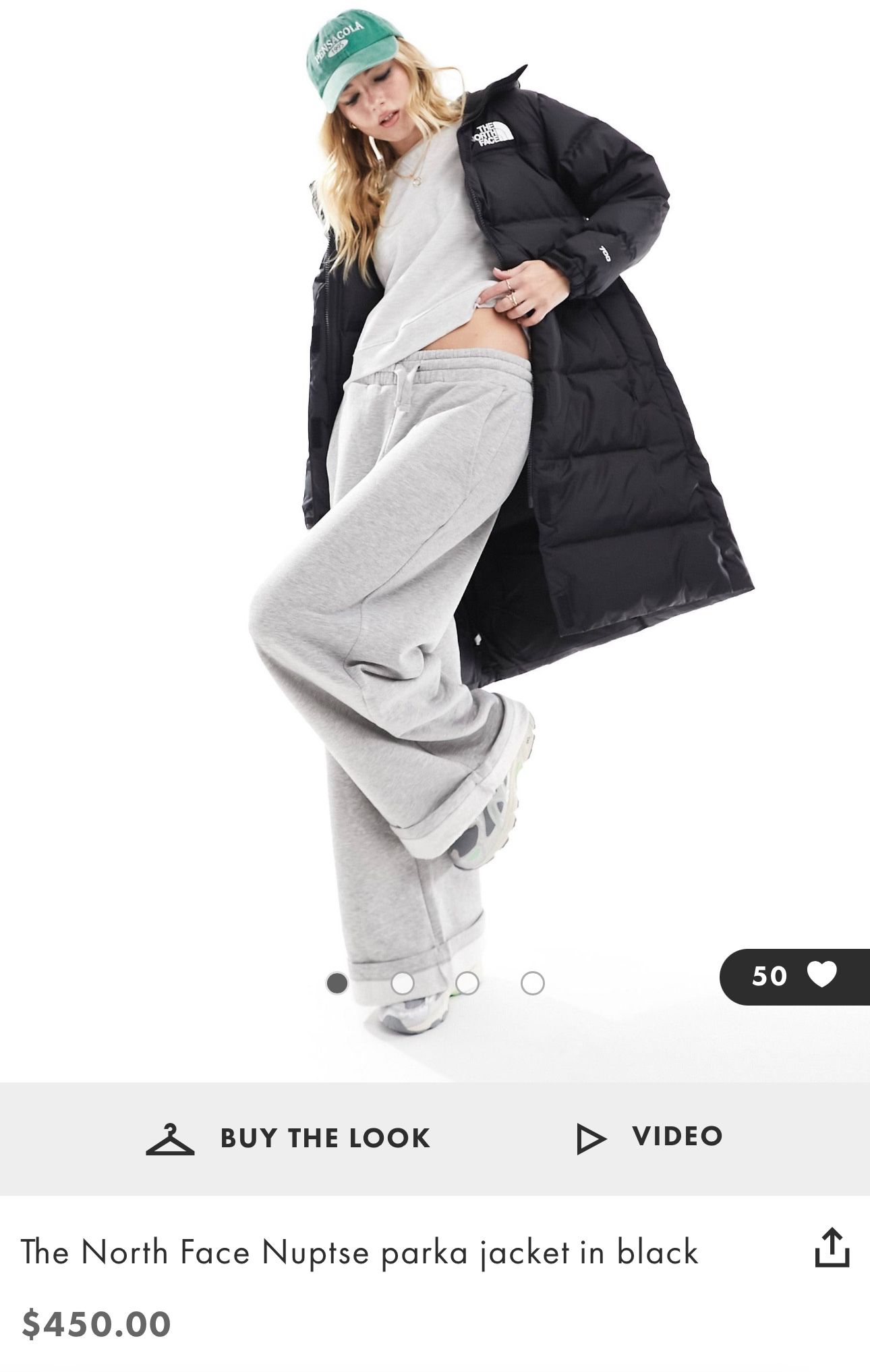  North Face Woman Nuptse parka jacket in black (Large)