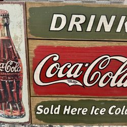 Coca Cola Wooden Wall Sign 