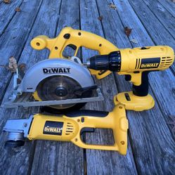 Dewalt 18V Tool Set - Drill, Grinder, Saw(Tools Only)