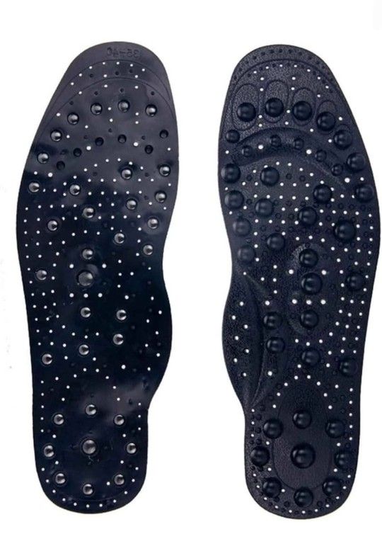 Acupressure Magnetic Shoe Insoles (68 Magnets) Foot Massage Shoe-Pad Reflexology Inserts (10.83")