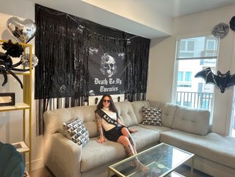 Gray sectional couch