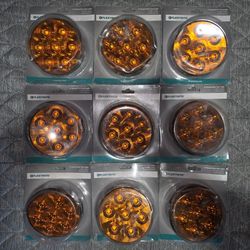 Fleetrite 4" round LED park turn light, model FLTPT40007A (LOT OF 9)