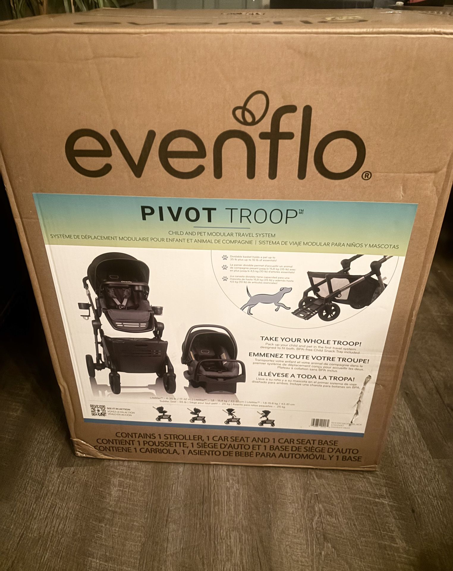 🚼🐶 Evenflo Pivot Troop Child & Pet Stroller Wagon Brand New!