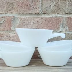 Vintage Anchor Hocking Anchorwhite (Milk White) 12 Oz French Casseroles 