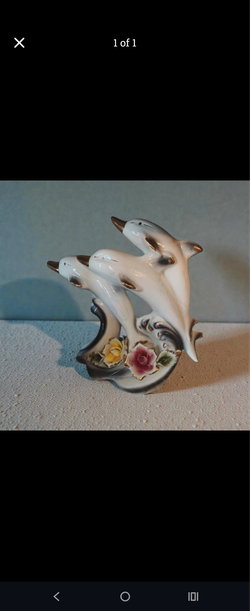 White Porcelain Dolphin ~ Figurine ~ Statue