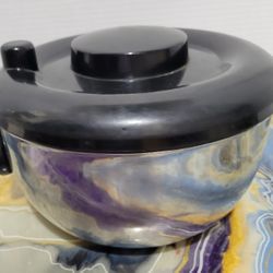 pull-dry system stainless steel salad spinner