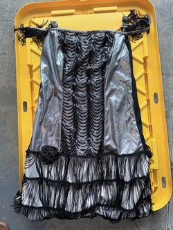 20’s costume Silver Sequin Fringe Mini Dress