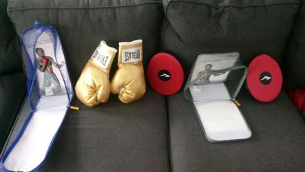 BOXING GLOVES WITH SPARRING GLOVES ( both never used)