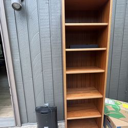 wire shelves, brackets, wood shelves