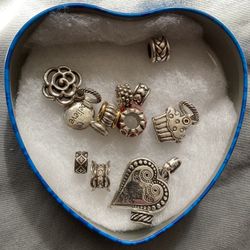 Lot of 12 Brighton Jewelry Pendants and Spacers With Tins