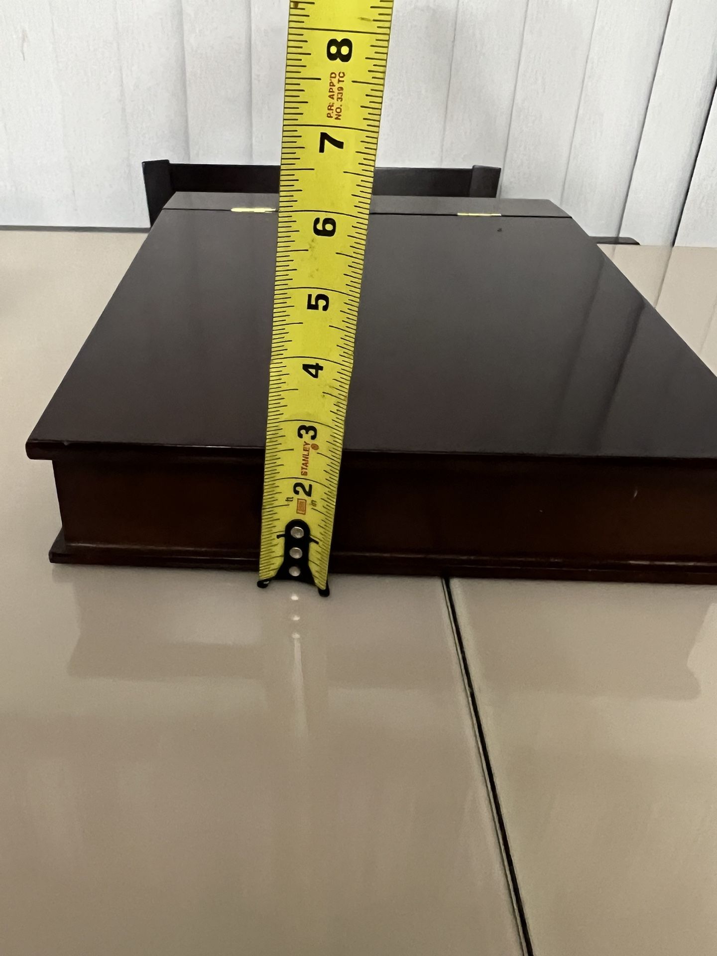 The Bombay Company Portable Writing Desk, Wooden w/ Hinged Top, Vintage Freeship. Used in good condition with some cosmetic blemishes. These blemishes