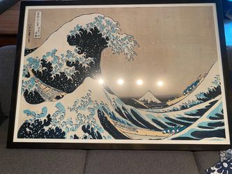 Painting measuring approximately 47½ inches wide × 34½ inches tall (including the frame).