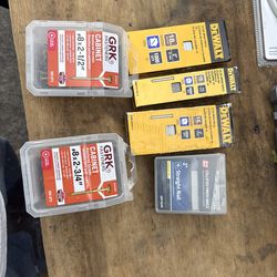 Finish nails  and cabinets  screws