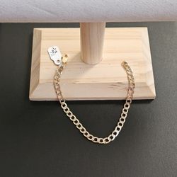 14k Gold Two Tone Bracelet 7.5 Inch