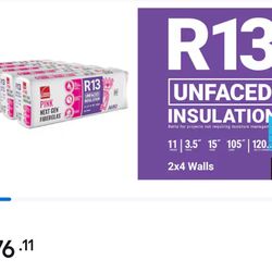 Corning R13 Insulation Unfaced 15” 105” Length