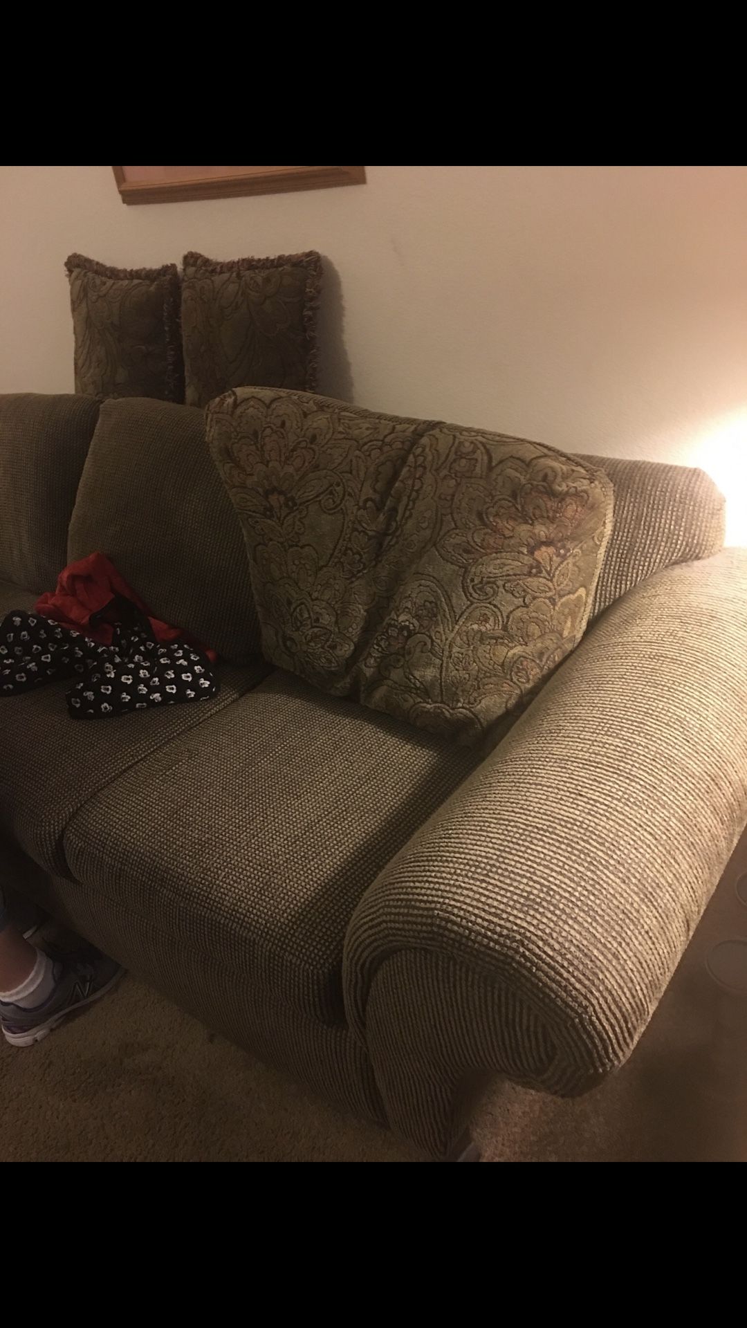 Couch + loveseat & matching pillows