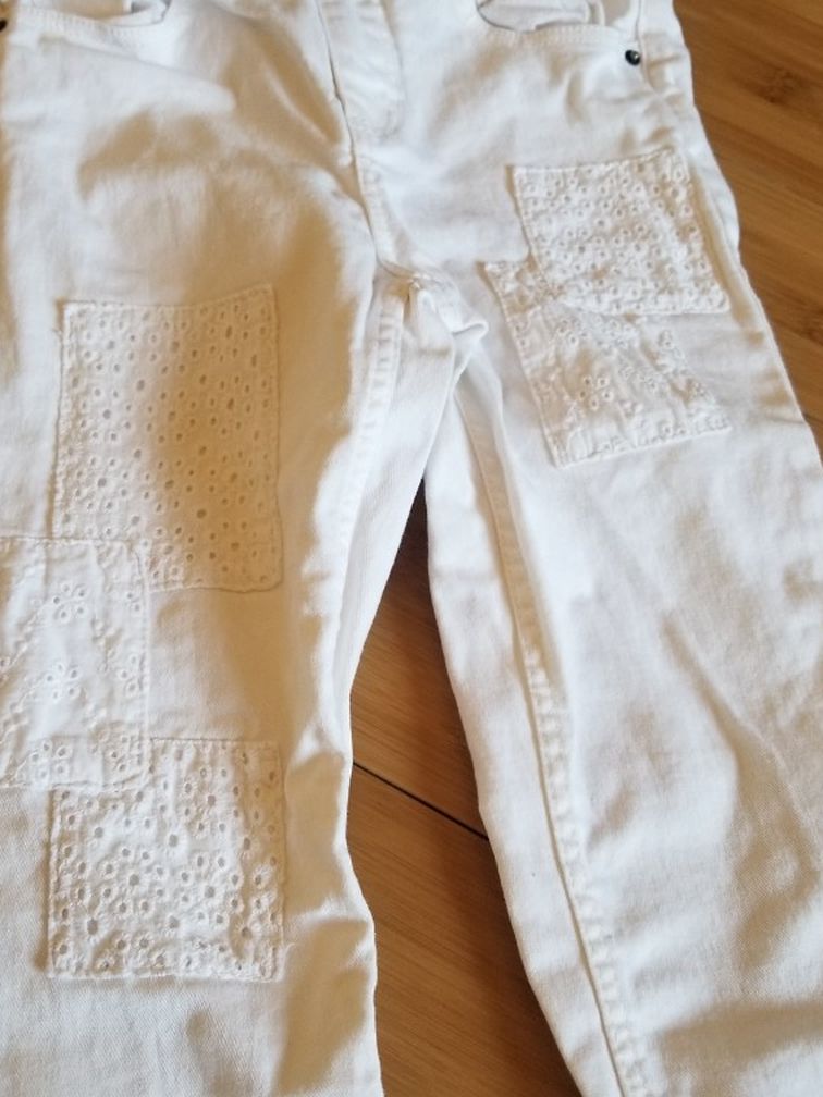 White Jean Pants Size 5 Years