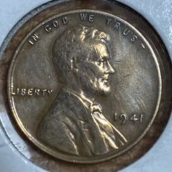 1941 Lincoln, Wheat Penny No Mint Mark