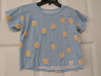 Modern Moment Charming Blue Lemon Print Kids Tee  Size 5T