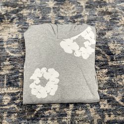 Grey Denim Tear Hoodie