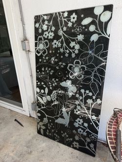 Etched glass panel for top of dining table