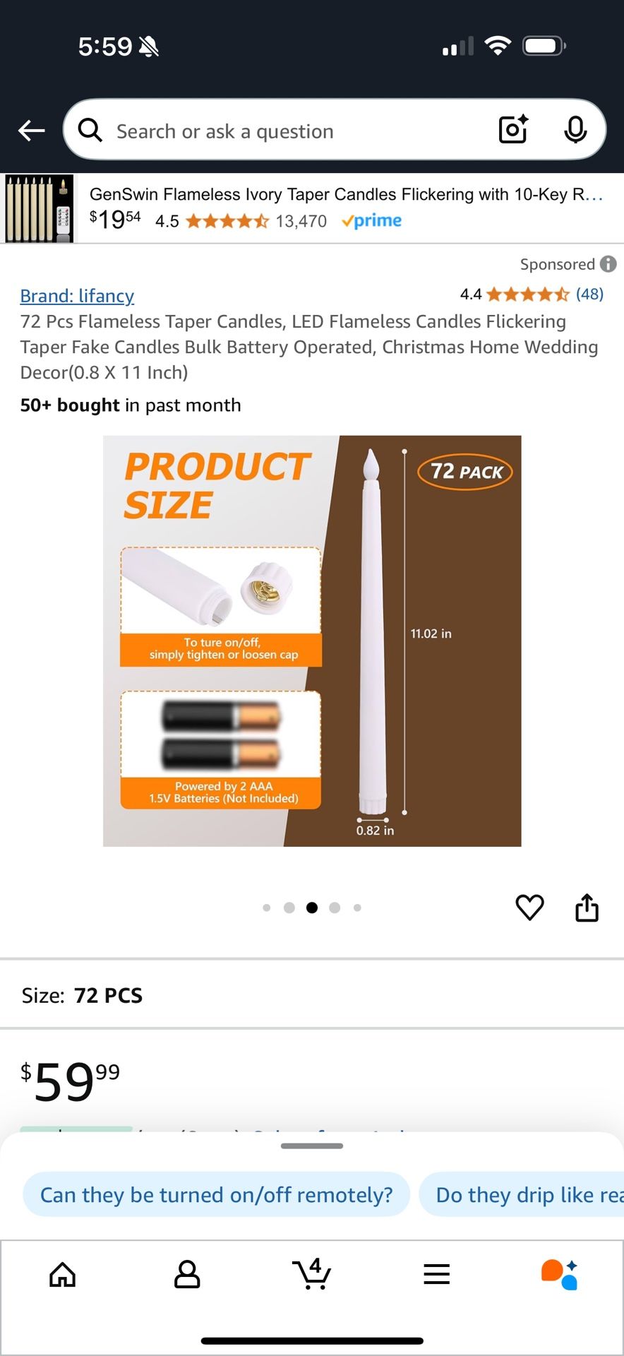 Flameless Taper Candles