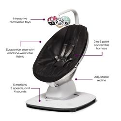 Mama too sleep bassinet & MamaRoo Multi-Motion Baby Swing, Black Classic