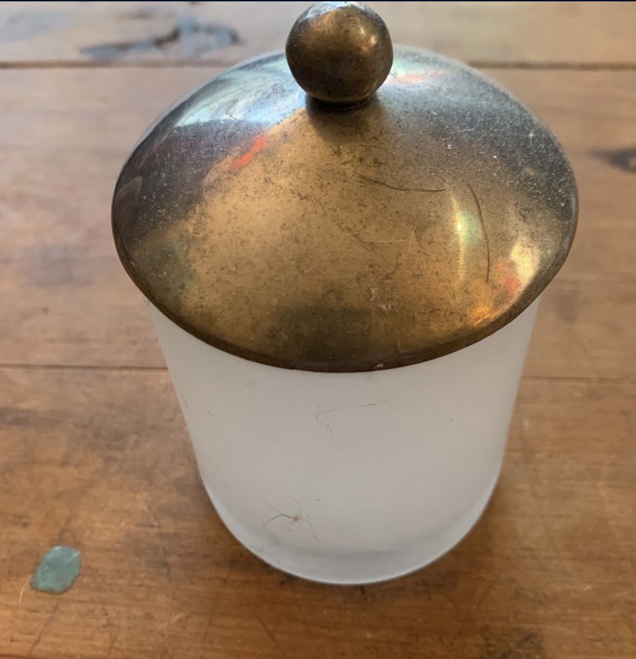 Small Pair Of Frosted Glass Canisters