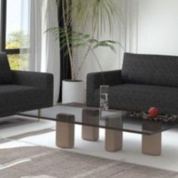 Brand New Black Modern Style Sofa & Loveseat 