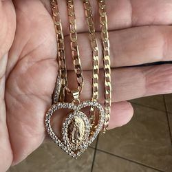 Gold Filled Chain With Heart Pendant 