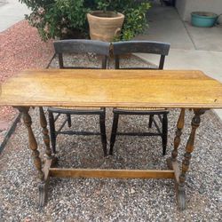 Antique Hardwood Table Set