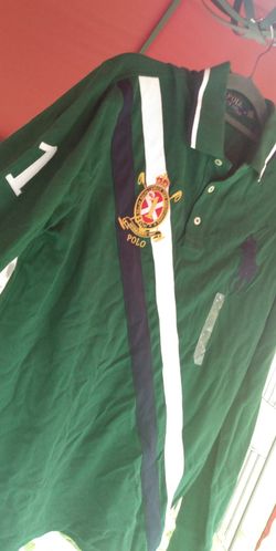 Ralph Lauren Green & Navy Blue Rugby Longsleeve