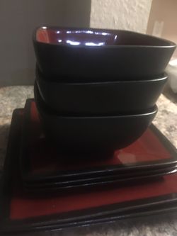Beautiful Dining Set Reg Burgundy Black Sale! 9 Piece