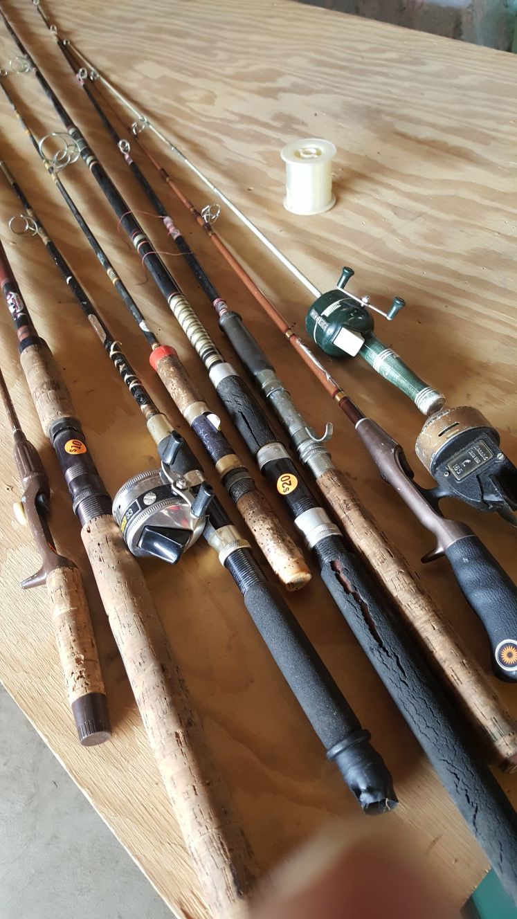 Vintage fishing poles and reels. for Sale in Mission Viejo, CA