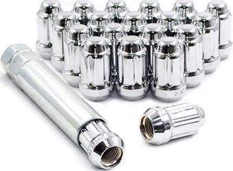 20pcs chrome spline lug nuts with 1 socket