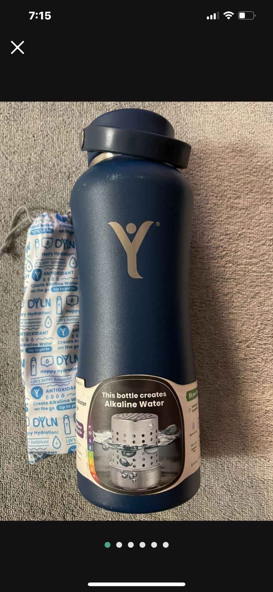 CA. DYLN 40 Oz ALKALINE WATER ON THE GO.