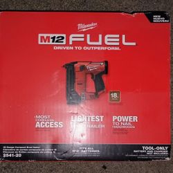 MILWAUKEE M12 FUEL 18 Gauge Compact Brad Nailer (NEW)
