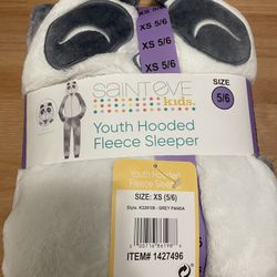 Saint Eve Youth blanket sleeper, gray panda XS (5/6) - NWT