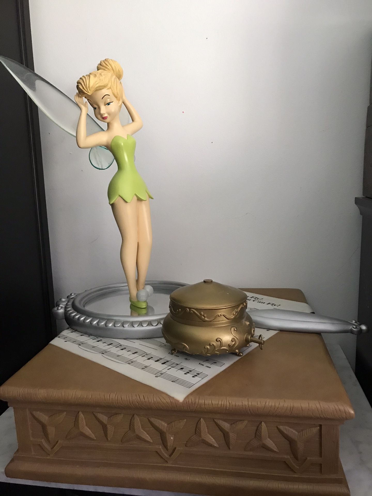 LARGE TINKERBELL FIGURINE AND MUSIC BOX-Rare Collectible from Disney