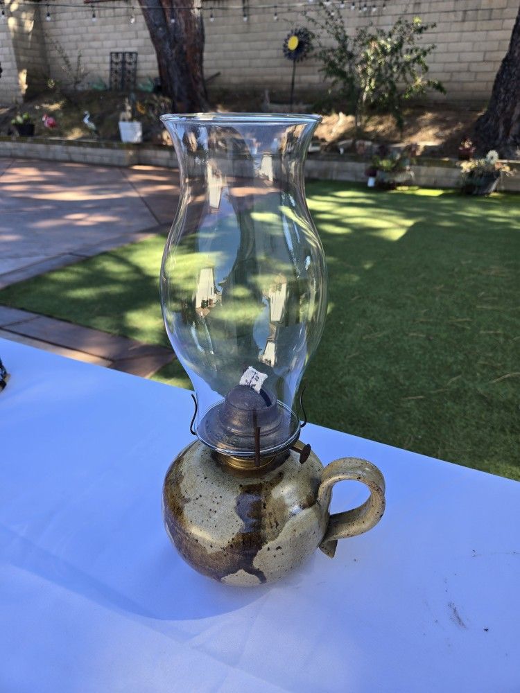 Oil Lamp With Ceramic Base