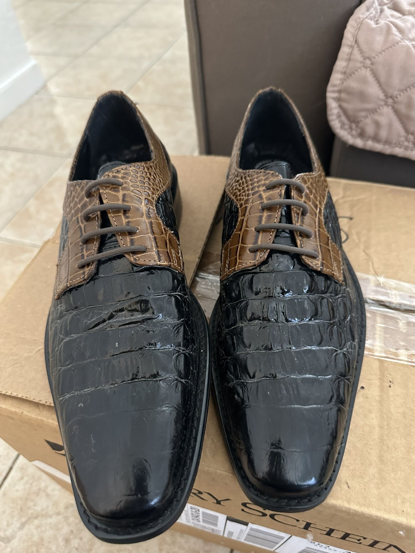 Stacy Adams Shoes Men’s 6.5 Medium Oxford Dress Black Brown Leather