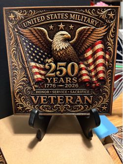 Patriotic Veteran Plaque, coaster, magnets