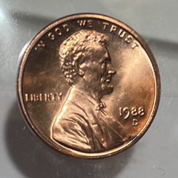 1988 D Lincoln Cent BU Gem!