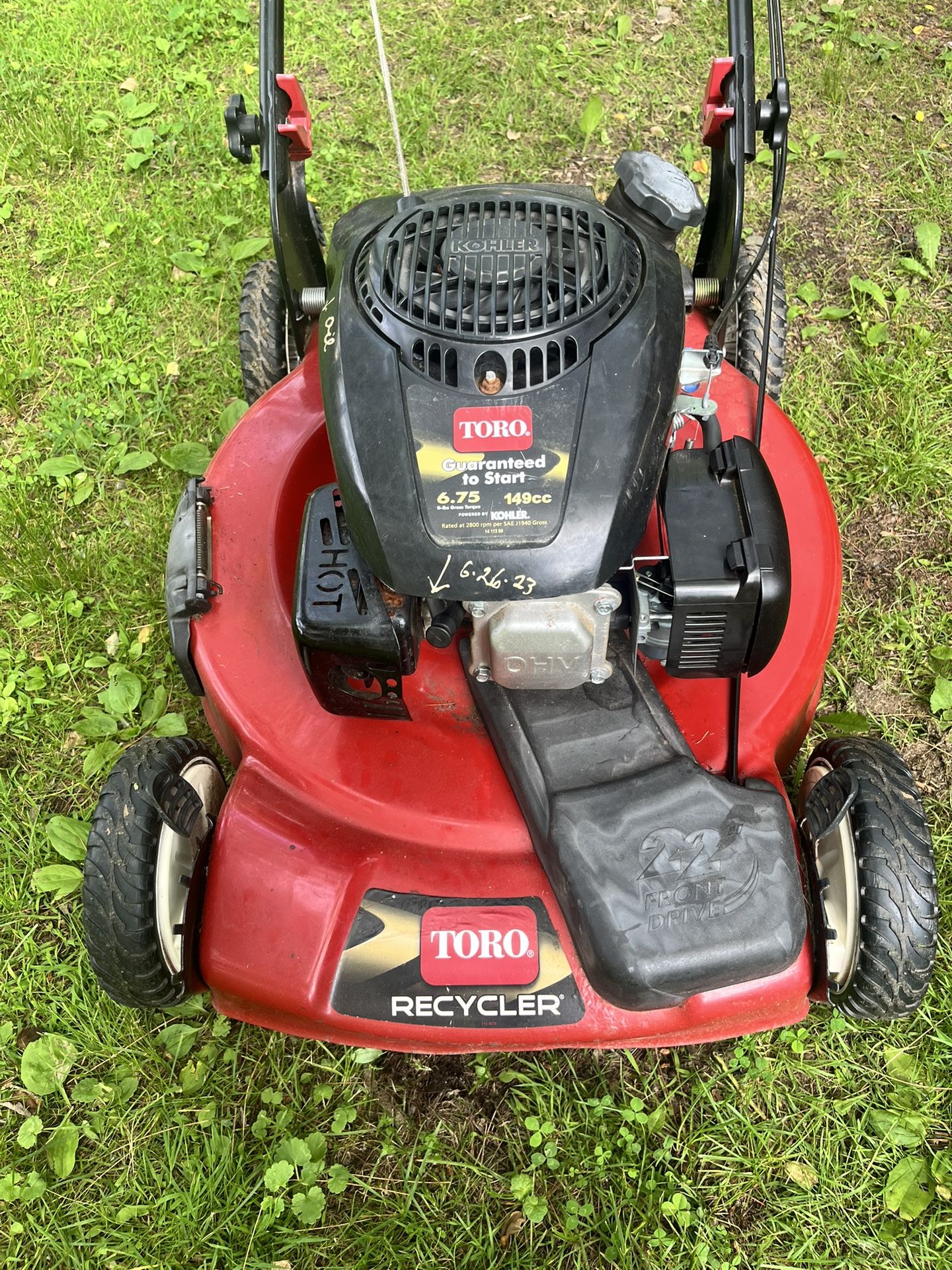 Toro Recycler 22” Lawn Mower – Kohler Engine – $30 (Needs Repair)