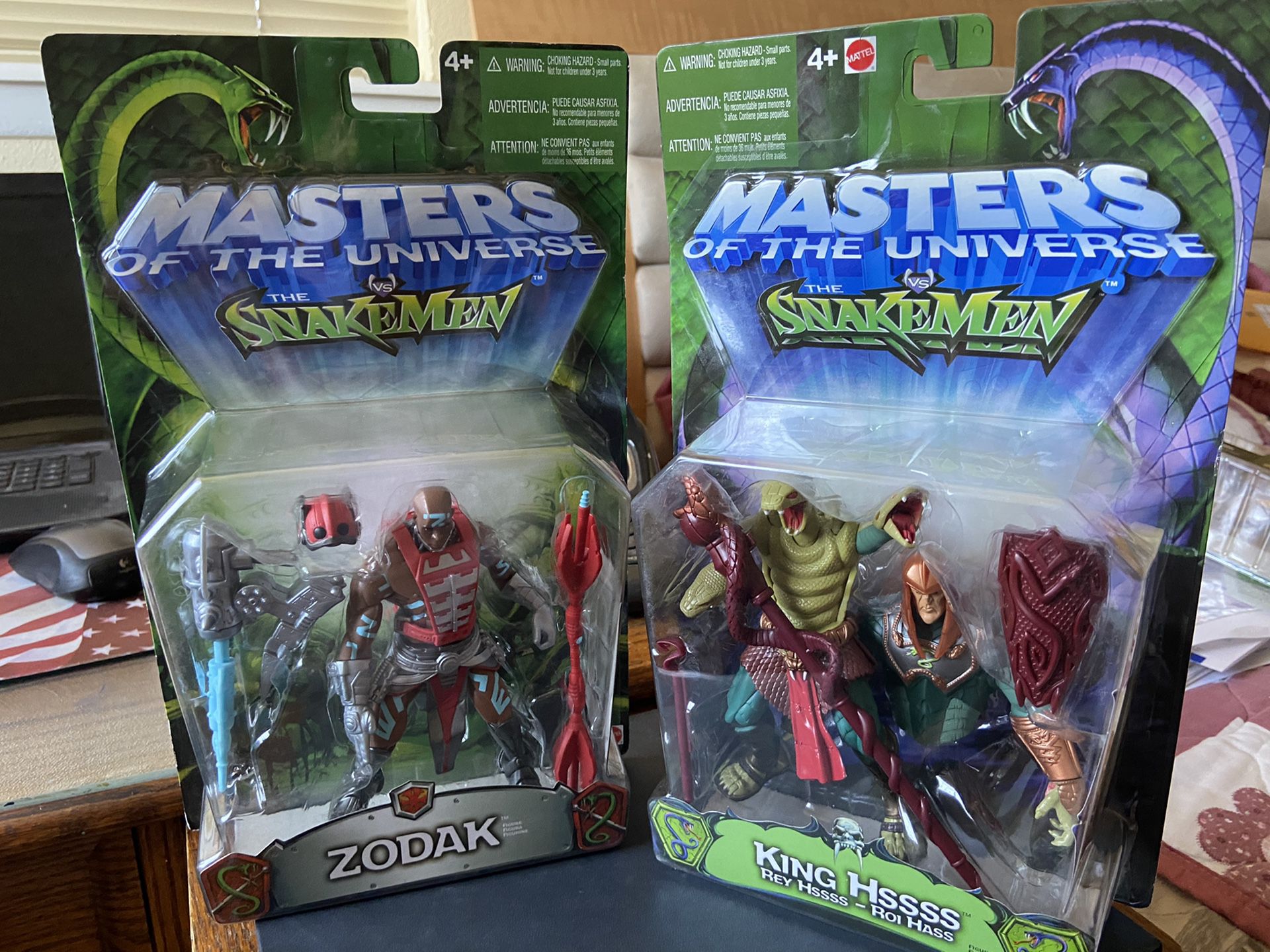 Mattel Masters of the Universe Vs SnakeMen King Hssss & Zodak Action Figures- Great Condition!