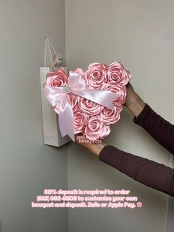 Eternal roses in heart shape gift box