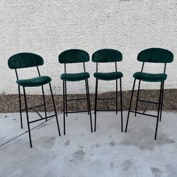 Green Velvet Barstools