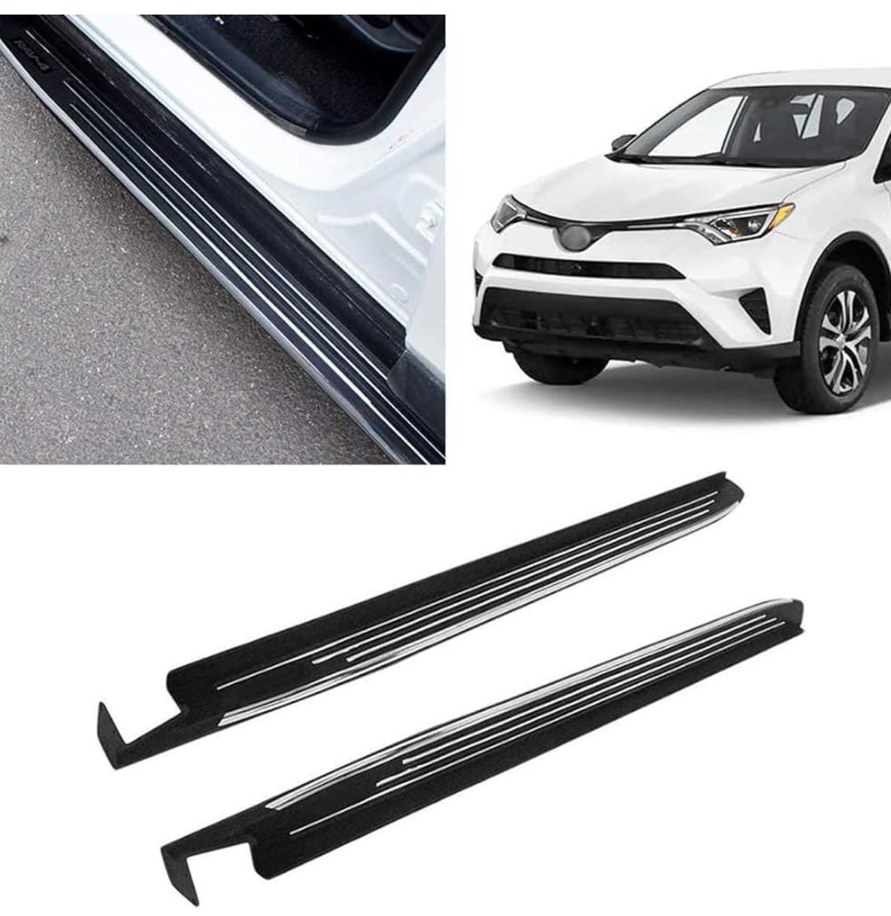 Yeeoy Black Running Boards Style Replacement for Toyota RAV4 2014-2018 Nerf Bars Side Steps Side Bars