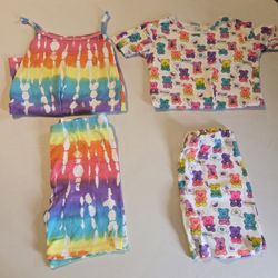 Lot of 2 Girls size 12 "TCP/PJ Place" 2-Piece Snug Fit Summer Pajama Sets