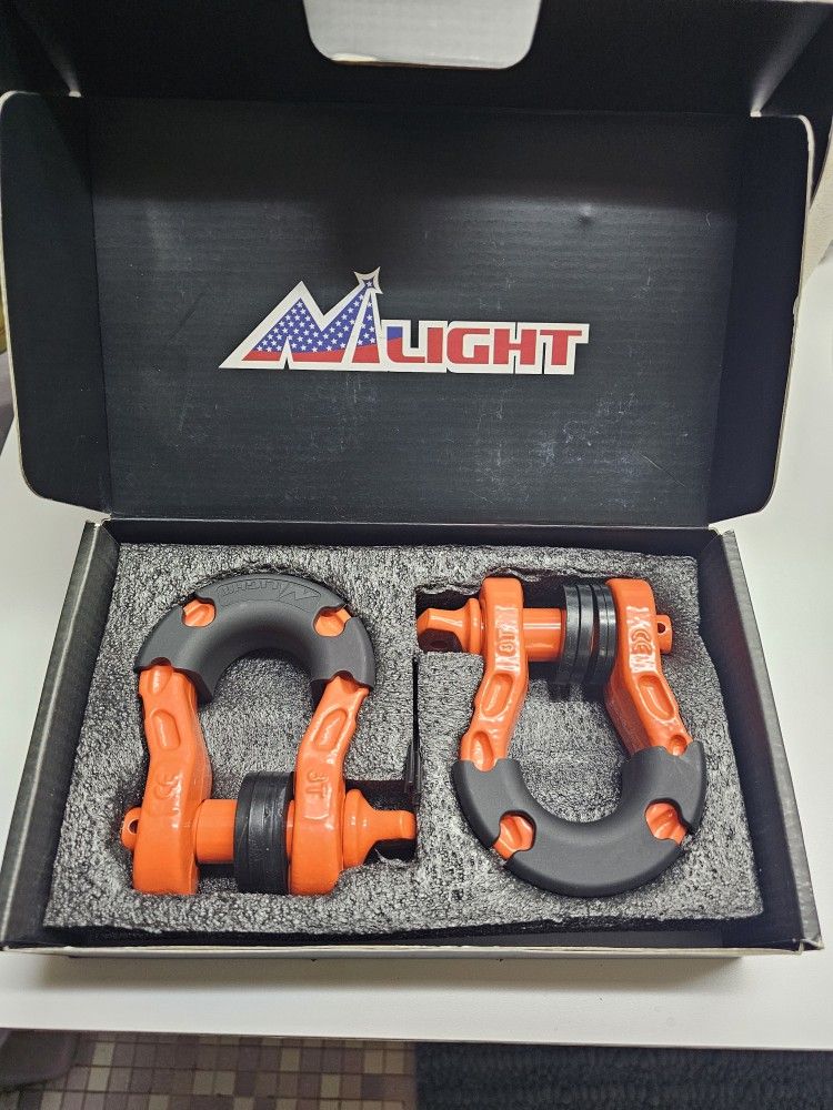 Nilight 2 Pack 3/4" Mega D-Ring Shackle with 7/8" Screw Pin 